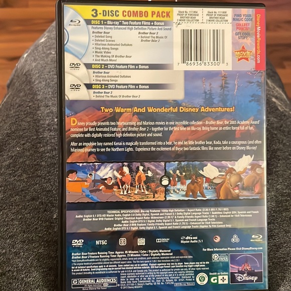 Disney brother bear & brother bear 2 dvd and blue Ray 3-disc set special edition - Picture 2 of 2
